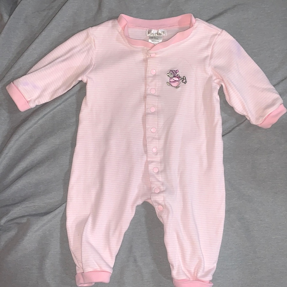 Baby Place 6-9 Months Pink Button up Jammies